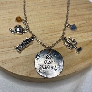 Beauty and the Beast Charm Necklace Be Our Guest Disney Belle Inspired *Flaw GUC